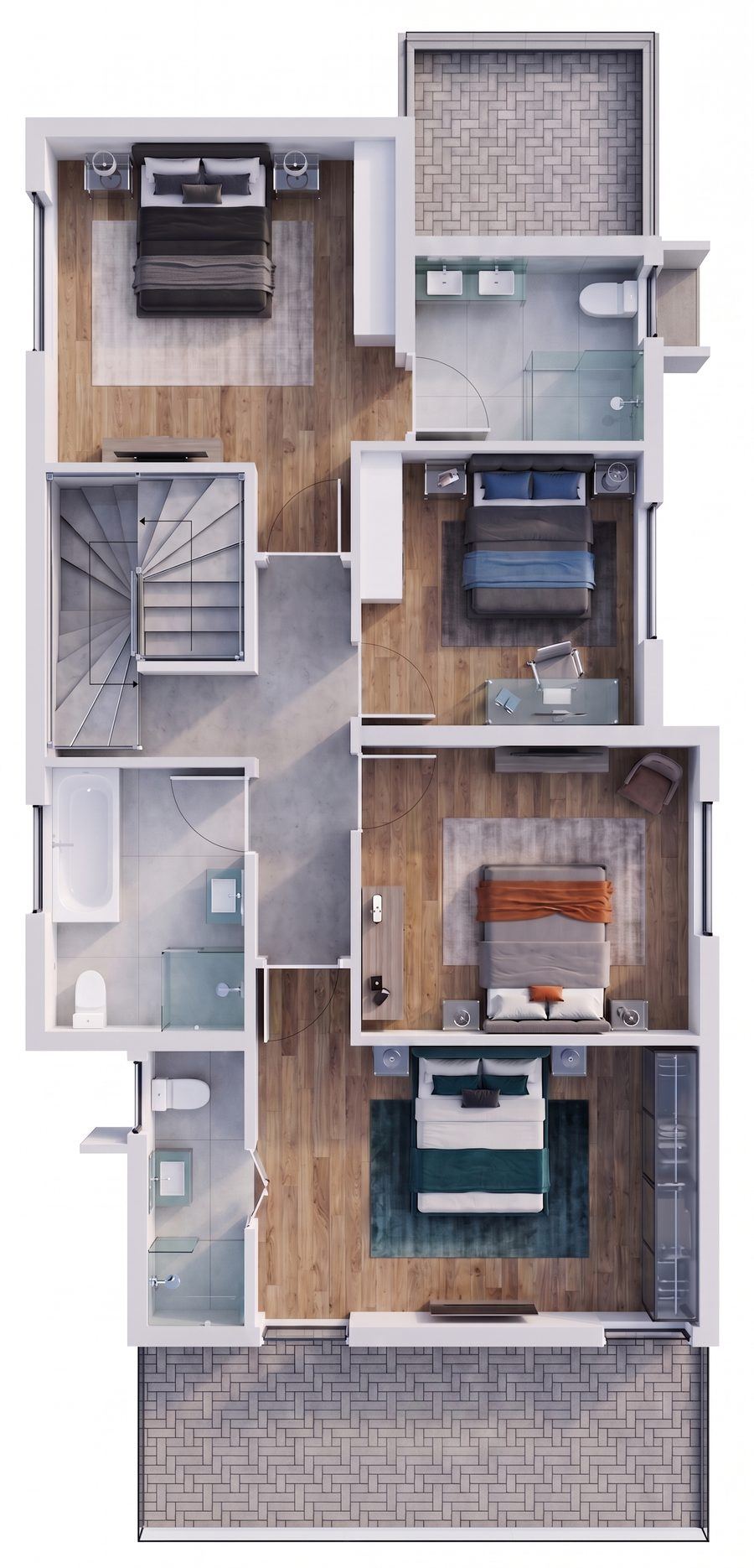 Type A duplex first floor plan